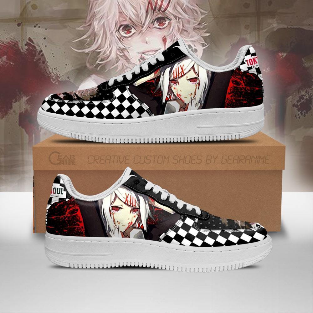 tokyo ghoul juuzou air force sneakers custom checkerboard shoes anime gearanime - Tokyo Ghoul Store
