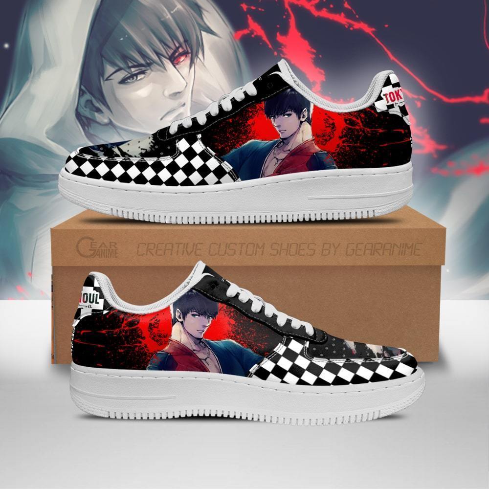 tokyo ghoul koutarou air force sneakers custom checkerboard shoes anime gearanime - Tokyo Ghoul Store