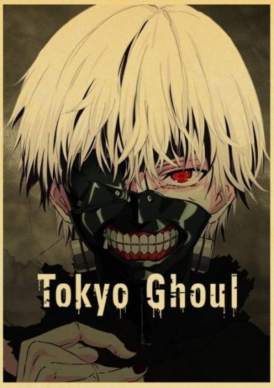 Tokyo Ghoul Ken Kaneki Vintage Kraft Paper Poster