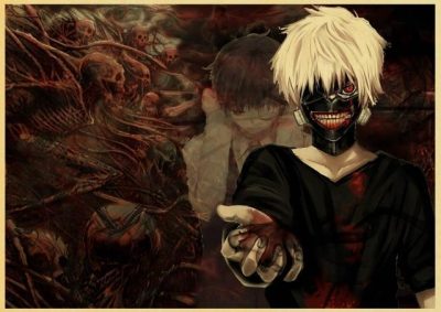 Tokyo Ghoul Ken Kaneki Night Vintage Kraft Paper Poster