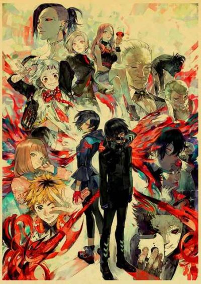 Tokyo Ghoul Character Kraft Paper Poster