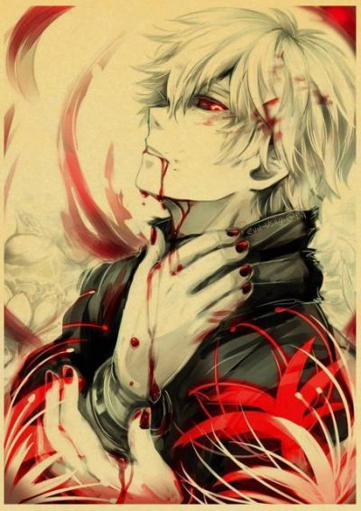 Tokyo Ghoul Ken Kaneki Handsome Vintage Kraft Paper Poster