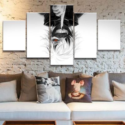 5 Pieces Tokyo Ghoul Ken Kaneki White Canvas Wall Art