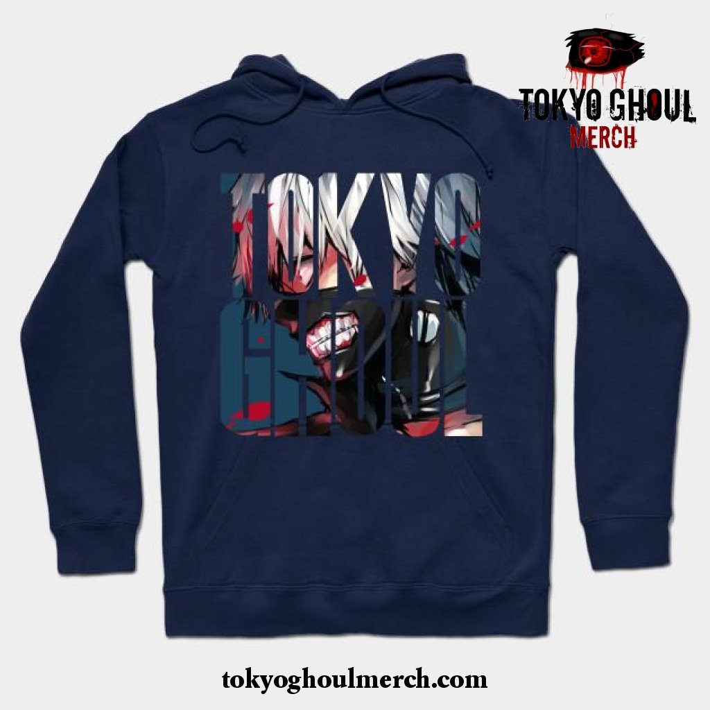 Tokyo Ghoul Logo 2 Hoodie Navy Blue / S