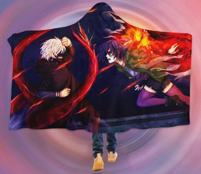 Tokyo Ghoul Ken Kaneki x Kirishima Touka Hooded Blanket