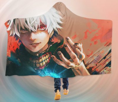 Ken Red Eye Tokyo Ghoul 3D Hooded Blanket