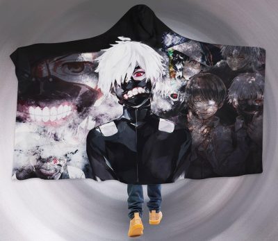 Tokyo Ghoul Ken With Face Mask Hooded Blanket