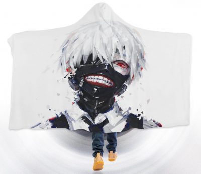 Ken Kaneki Tokyo Ghoul Manga White Hooded Blanket