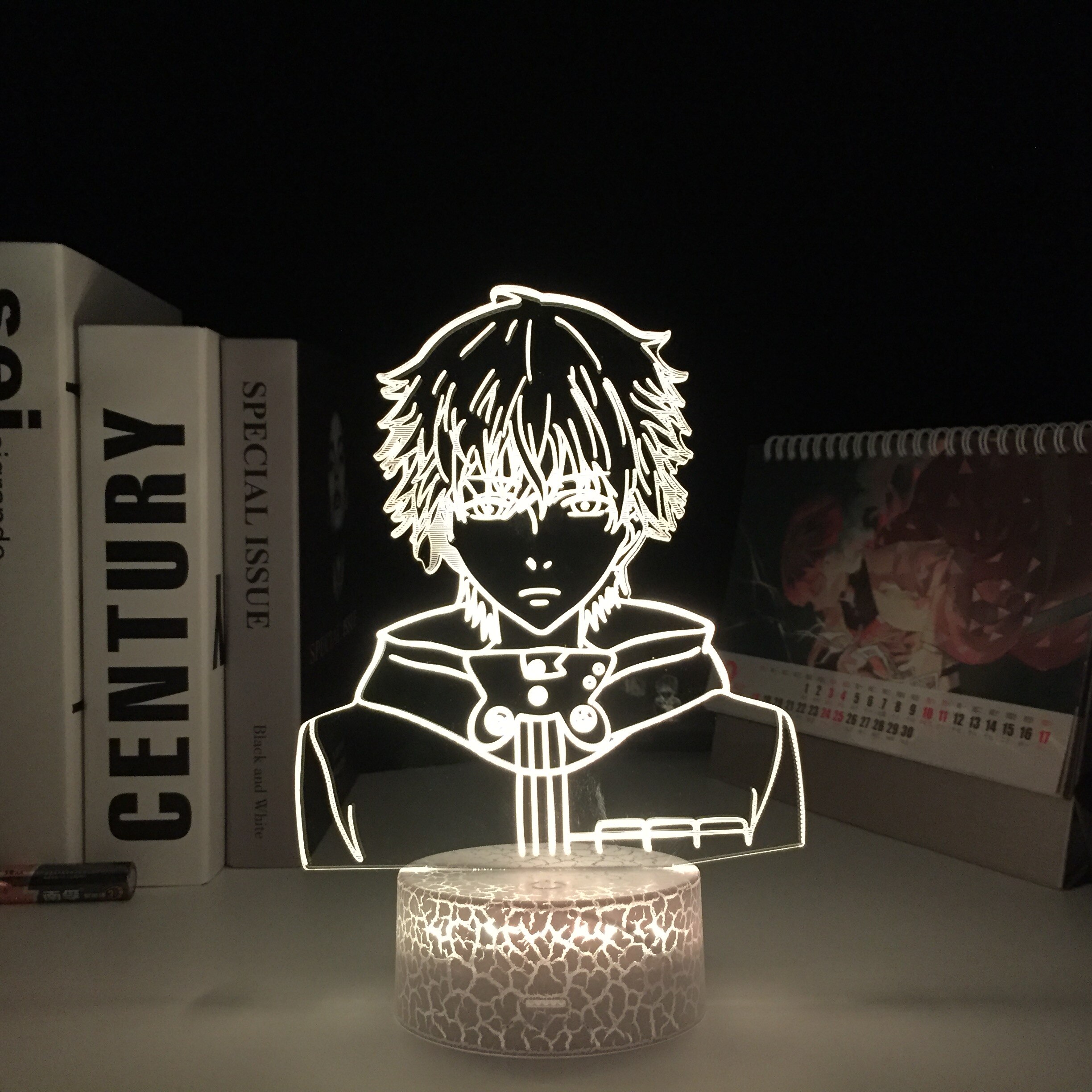 Anime Tokyo Ghoul Ken Kaneki 3D White Base Lamp for Cool Birthday Gift Bedroom Decor Nightlight 1 - Tokyo Ghoul Store