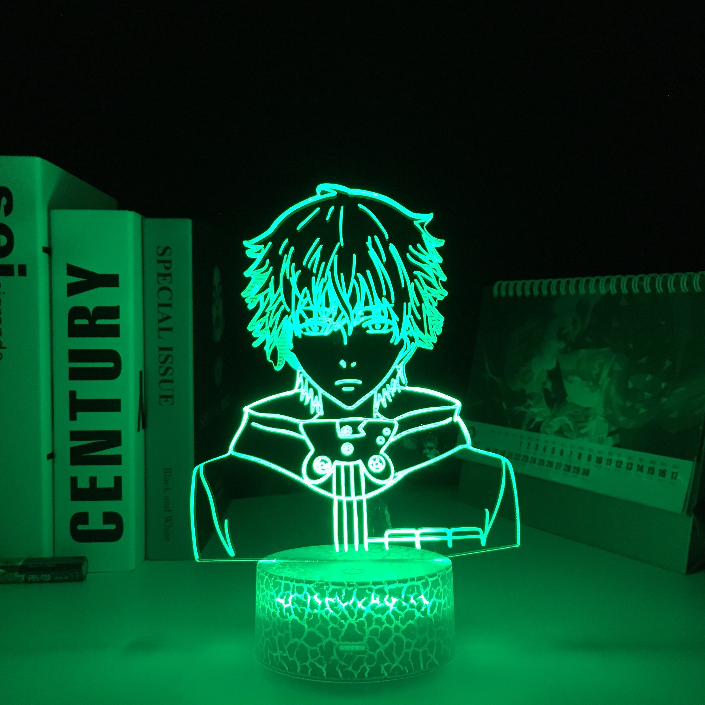Anime Tokyo Ghoul Ken Kaneki 3D White Base Lamp for Cool Birthday Gift Bedroom Decor Nightlight 2 - Tokyo Ghoul Store