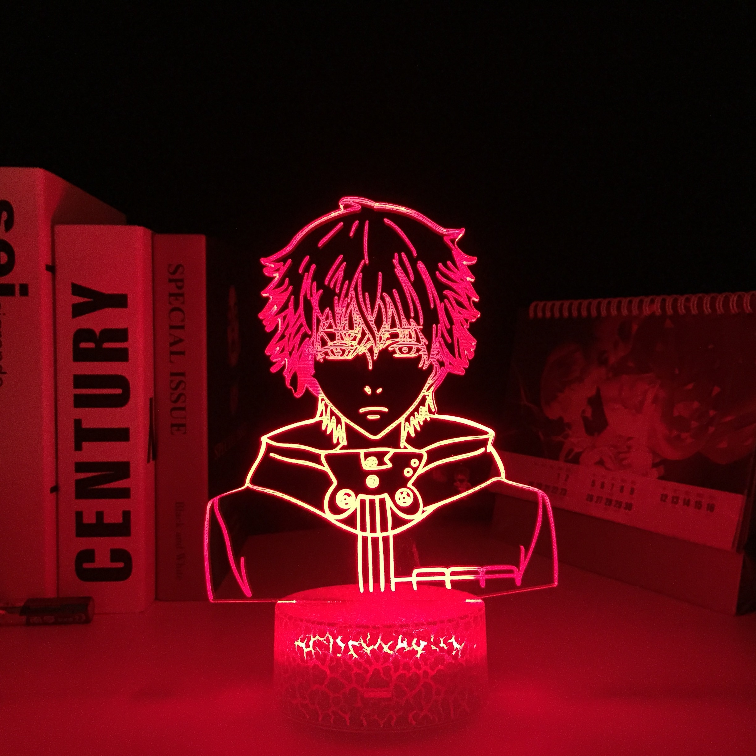 Anime Tokyo Ghoul Ken Kaneki 3D White Base Lamp for Cool Birthday Gift Bedroom Decor Nightlight - Tokyo Ghoul Store