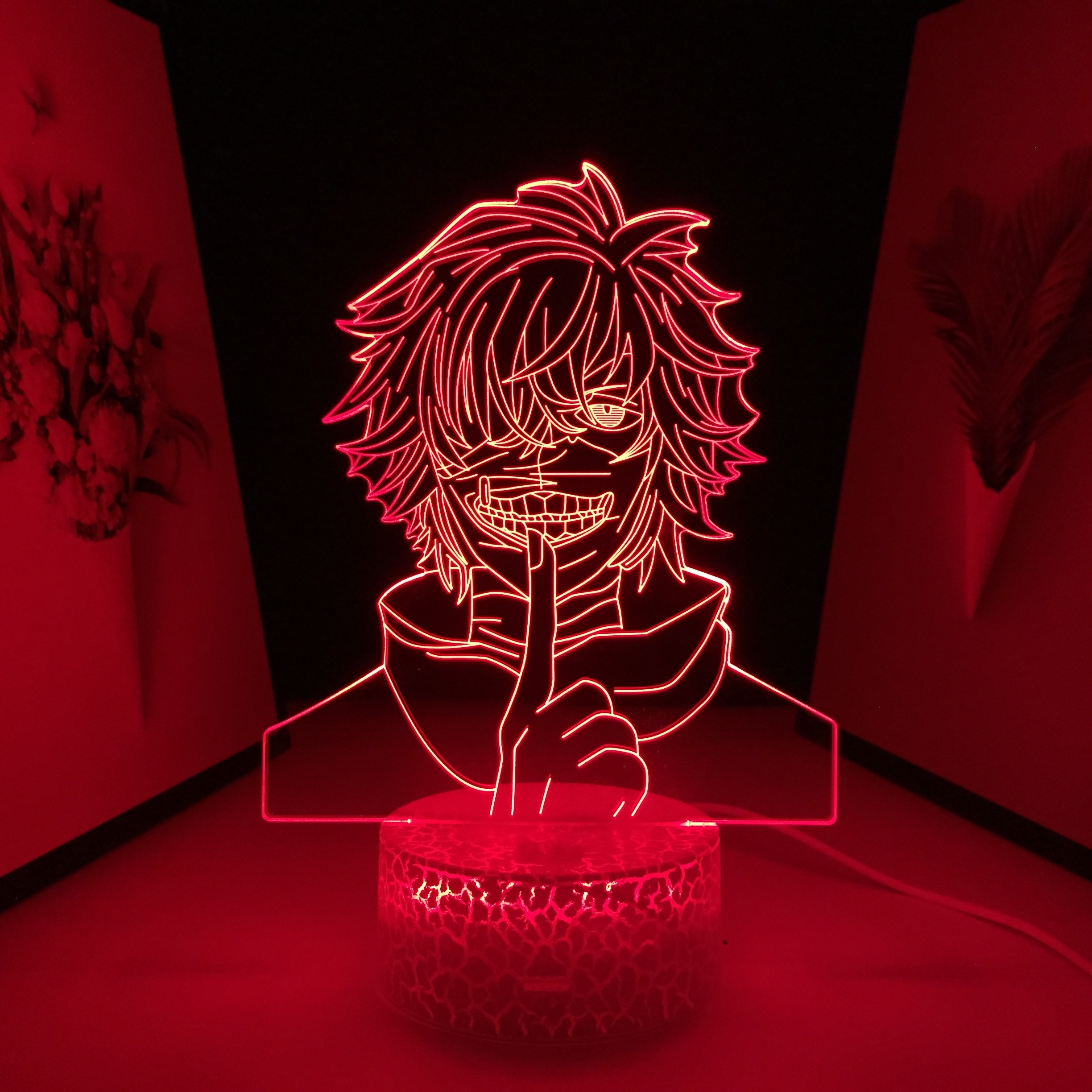 Anime Tokyo Ghoul Ken Kaneki Figure 3D LED Lamp for Decoration Cool Birthday Gift Nightlight Manga - Tokyo Ghoul Store
