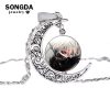 Anime Tokyo Ghoul Necklace Pendant Kaneki Ken Cartoon Figure Long Neck Chain Hollow Moon Round Glass - Tokyo Ghoul Store