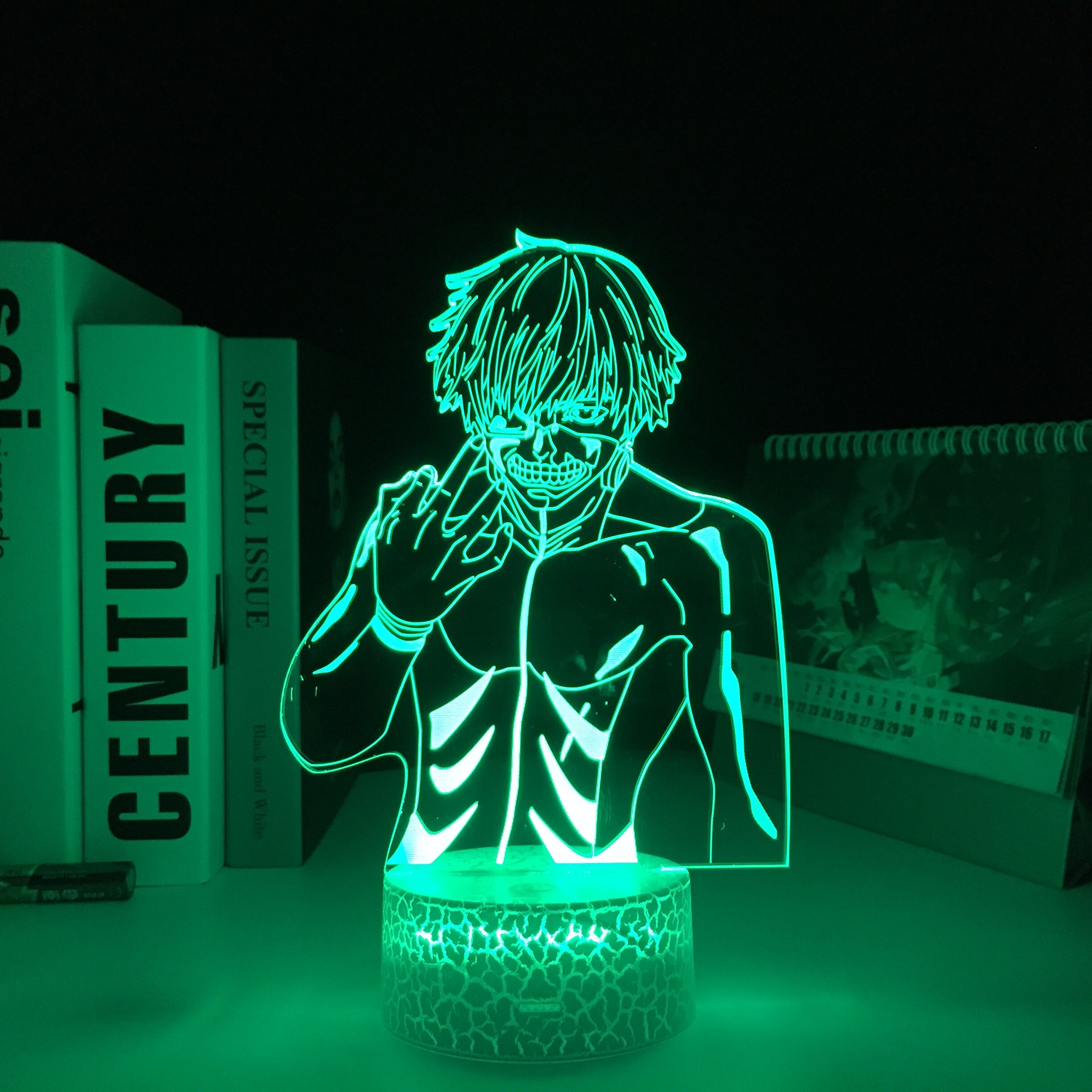 Ken Kaneki Tokyo Ghoul Anime 3D White Base LED Light for Home Decoration Nightlight Cool Child 1 - Tokyo Ghoul Store