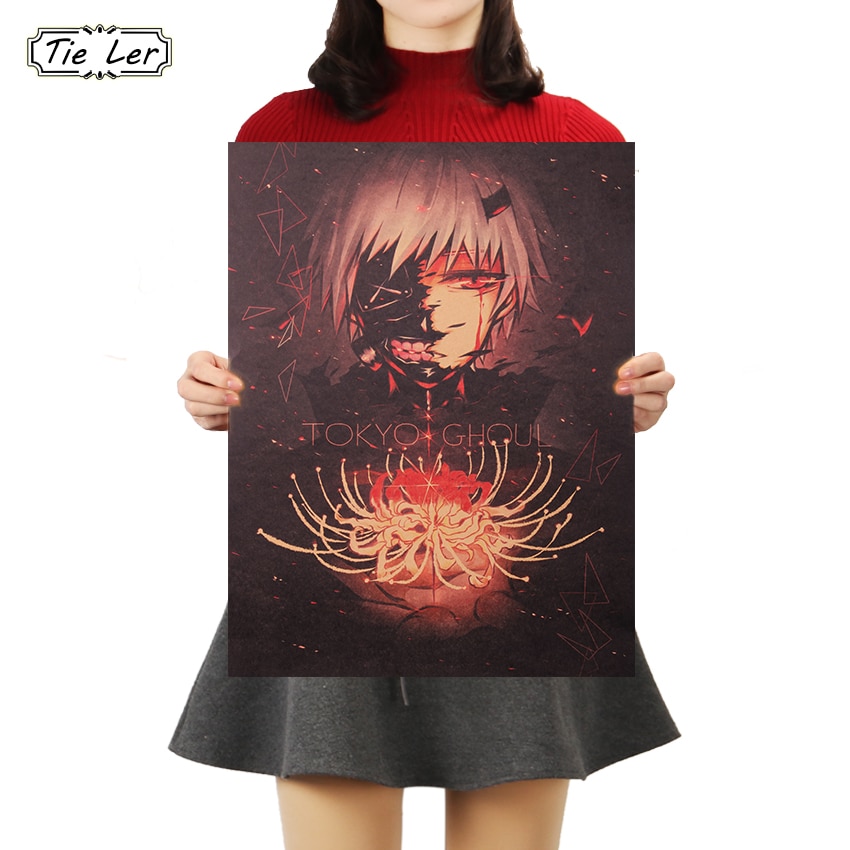 TIE LER Tokyo Ghoul Animation Poster Retro Kraft Paper Painting Decor Bar Cafe Decorative Wall Stickers - Tokyo Ghoul Store