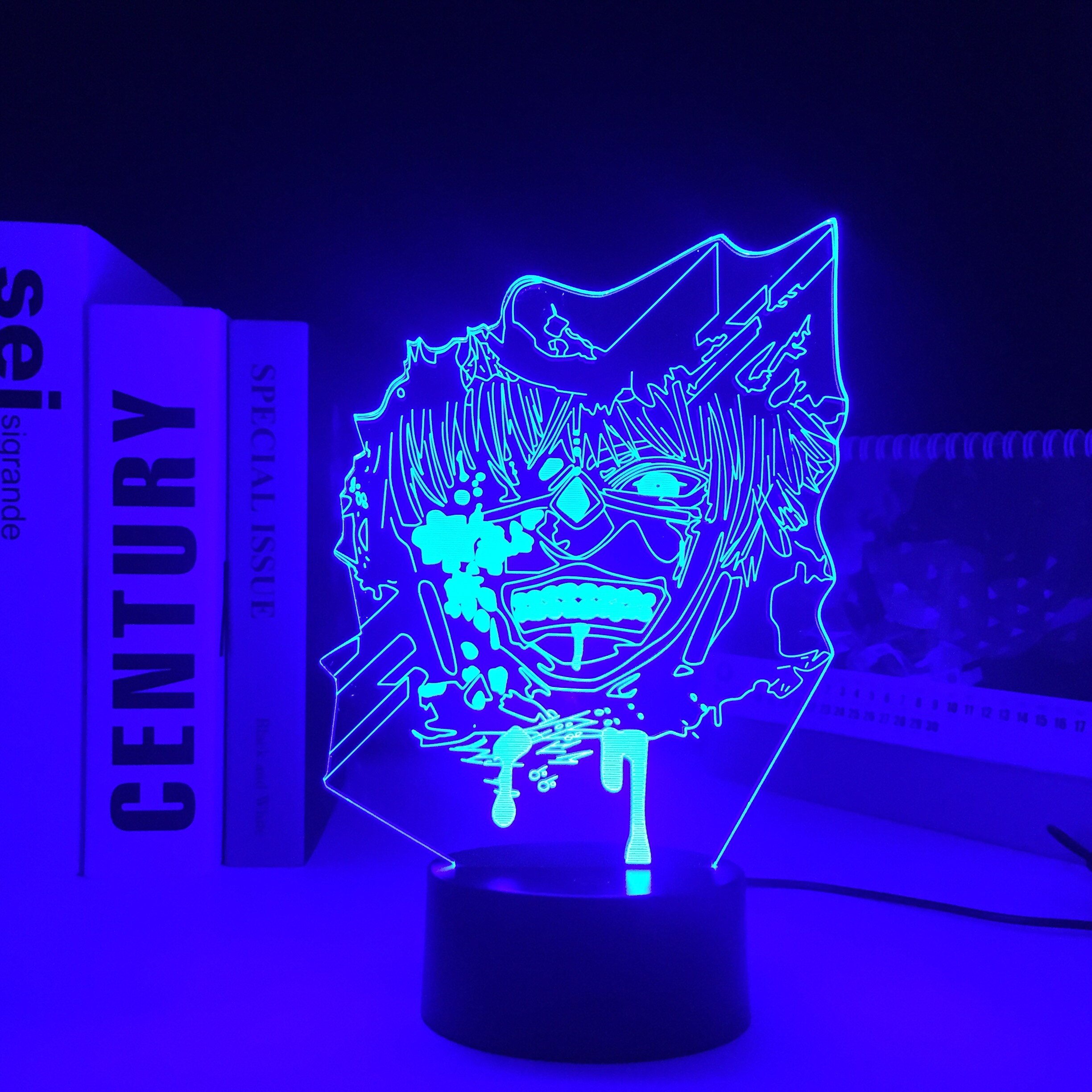 Tokyo Ghoul Anime Figure Ken Kaneki 3D Lamp for Cool Birthday Gift Bedroom Decor Nightlight Tokyo 2 - Tokyo Ghoul Store