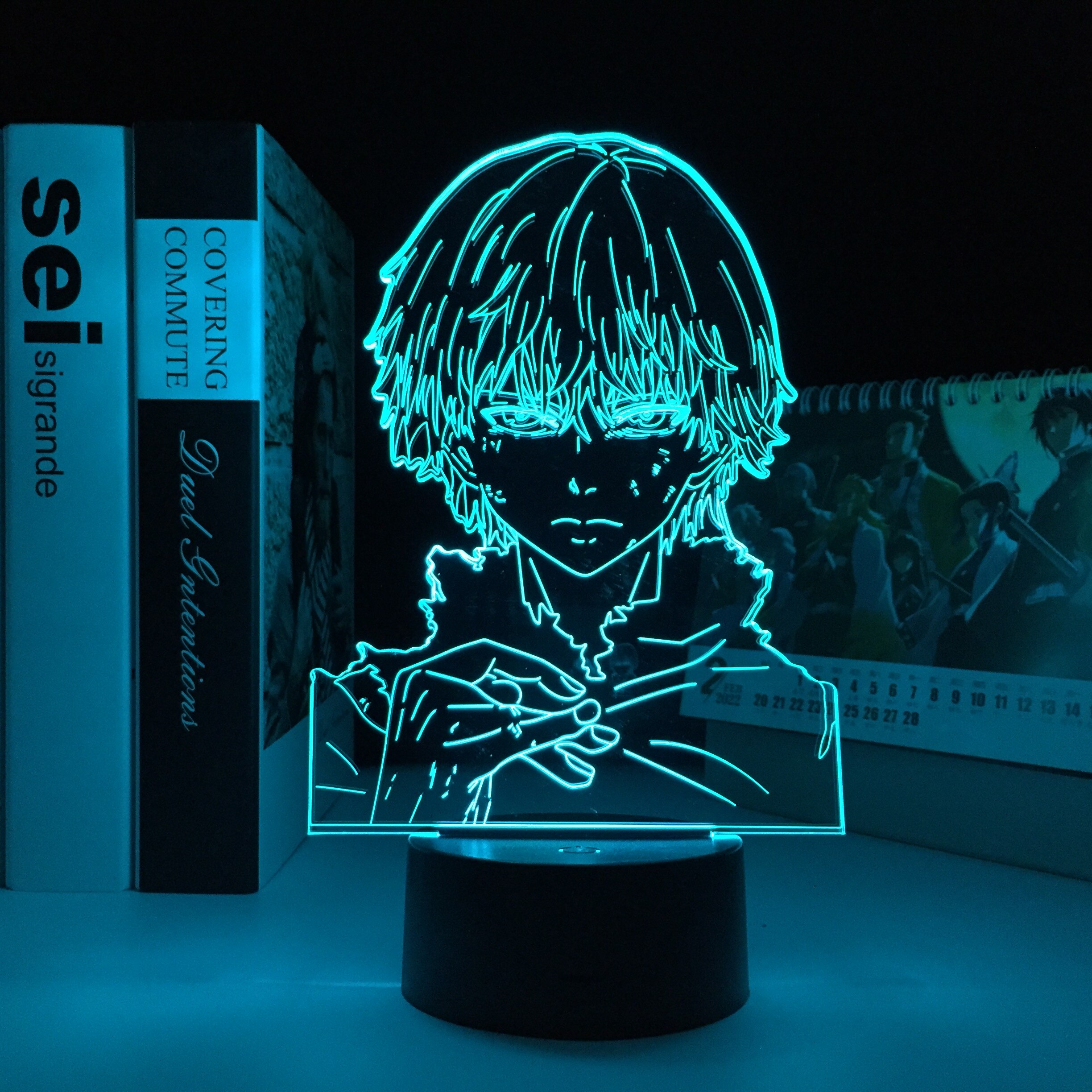 Tokyo Ghoul Figure Ken Kaneki 3D Lamp for Cool Birthday Gift Bedroom Decor Nightlight Acrylic LED 2 - Tokyo Ghoul Store