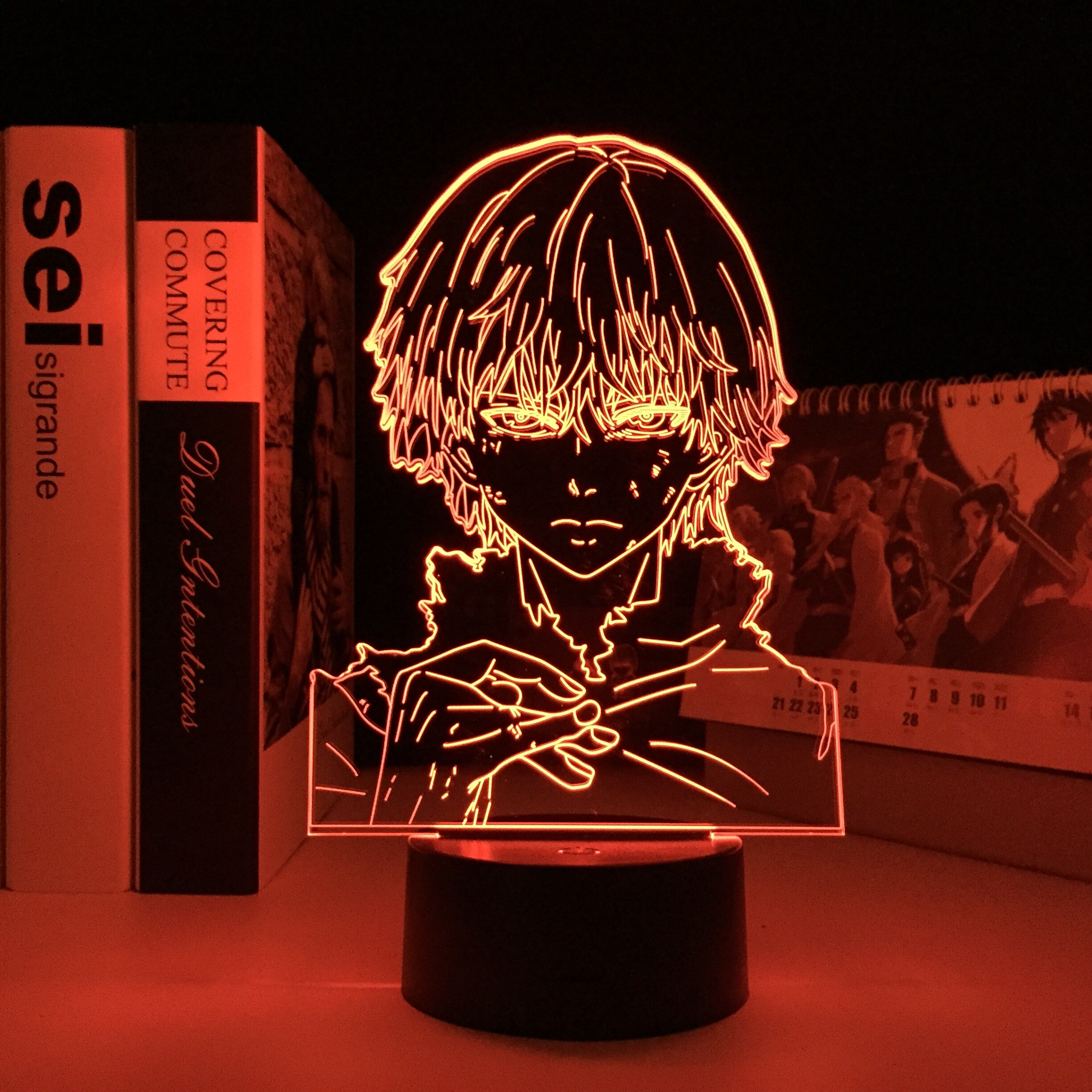 Tokyo Ghoul Figure Ken Kaneki 3D Lamp for Cool Birthday Gift Bedroom Decor Nightlight Acrylic LED 3 - Tokyo Ghoul Store