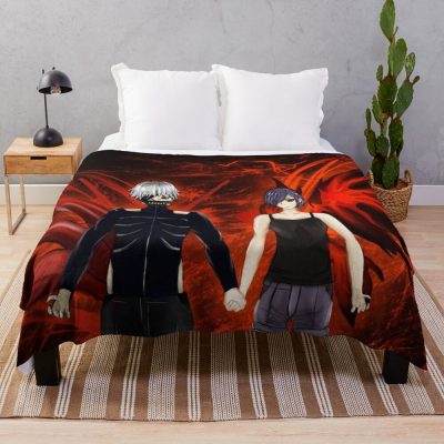 Kaneki Ken Touka Kirishima 1 Throw Blanket Official Cow Anime Merch