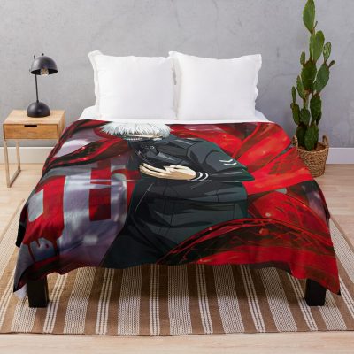 Cool Ken Kaneki Cover Throw Blanket Official Cow Anime Merch