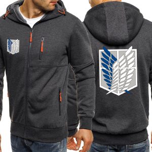 Anime Attack On Titan The Wing Of Liberty Mens Hoodies Zip Up Sportswears Casual Oversized JacketsHip - Tokyo Ghoul Store