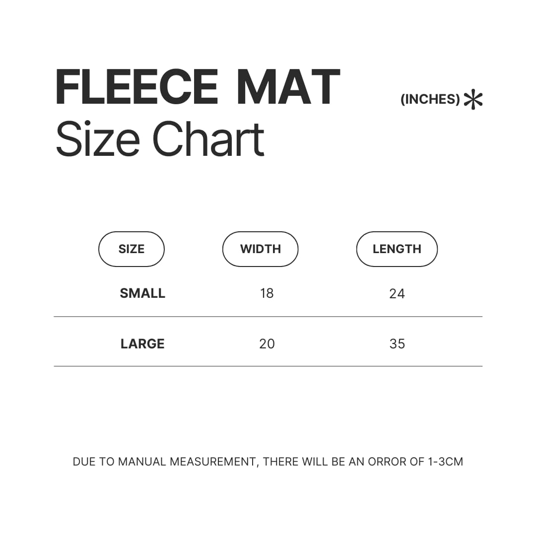 Fleece Mat Size Chart - Tokyo Ghoul Store