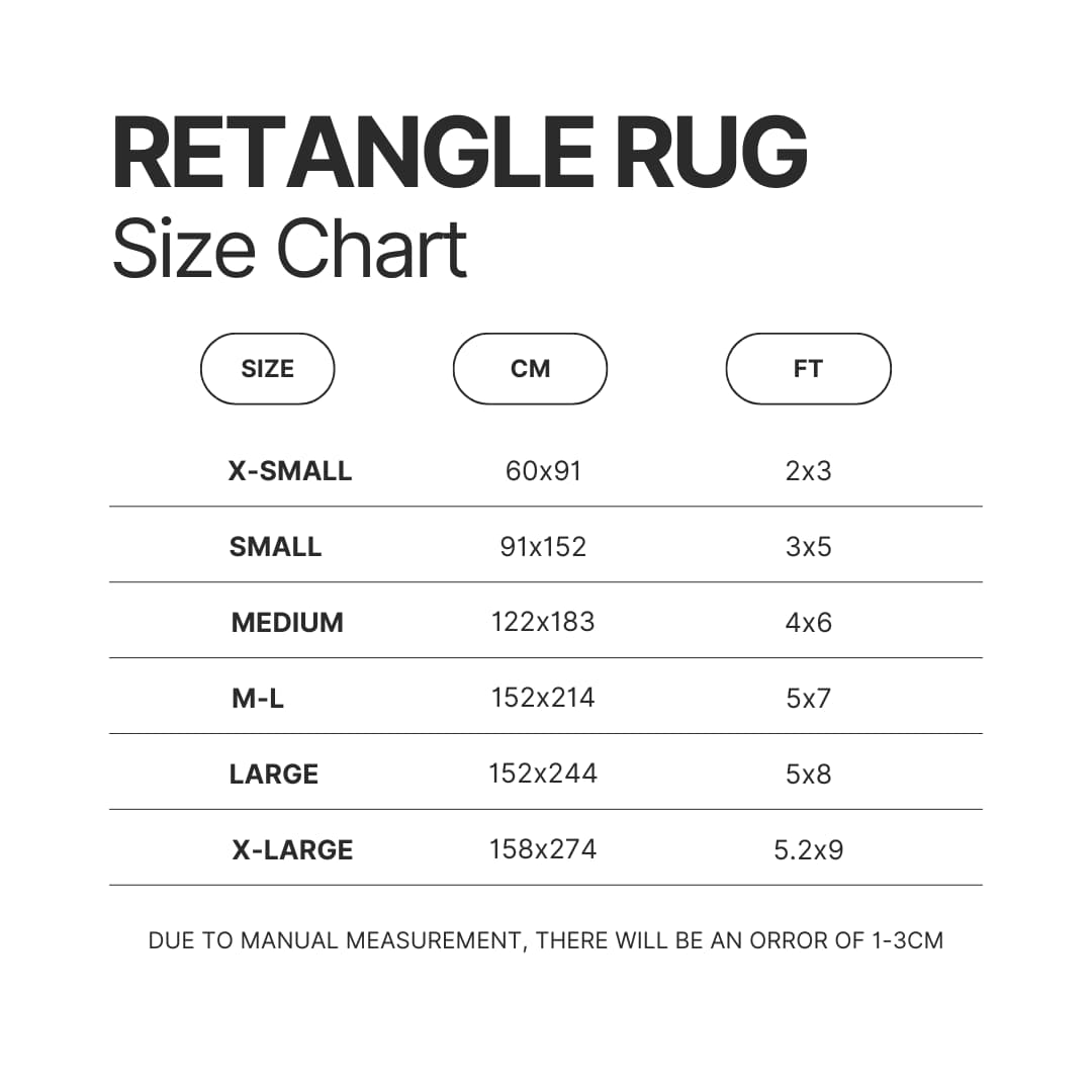 Retangle Rug Size Chart - Tokyo Ghoul Store