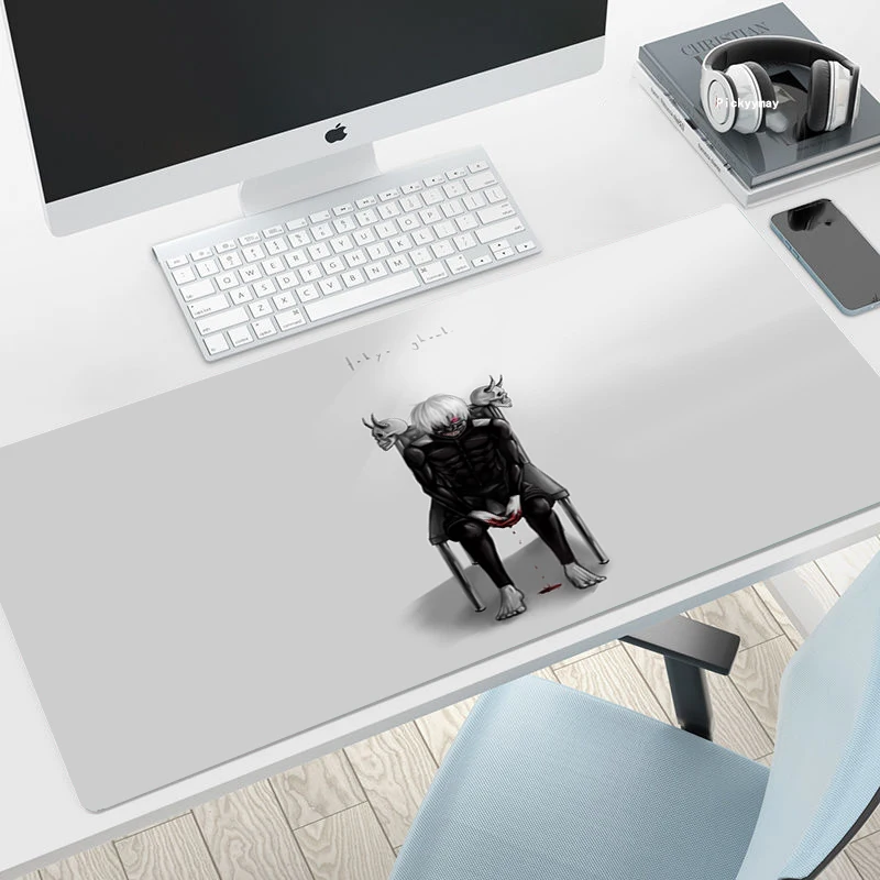 Gaming Mousepads Mousepad Tokyo Ghoul Anime Kaneiki Large Mouse Mat Big Desk Pads Non Slip Rubber 1 - Tokyo Ghoul Store