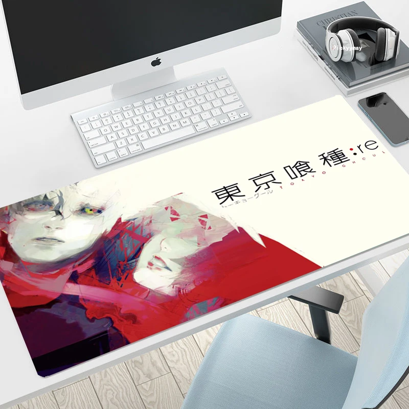 Gaming Mousepads Mousepad Tokyo Ghoul Anime Kaneiki Large Mouse Mat Big Desk Pads Non Slip Rubber 14 - Tokyo Ghoul Store