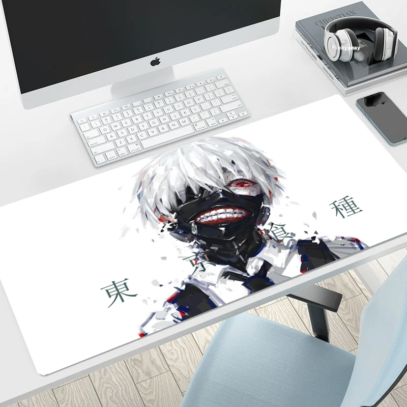 Gaming Mousepads Mousepad Tokyo Ghoul Anime Kaneiki Large Mouse Mat Big Desk Pads Non Slip Rubber 4 - Tokyo Ghoul Store