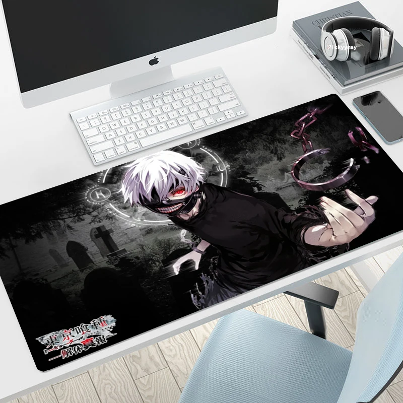 Gaming Mousepads Mousepad Tokyo Ghoul Anime Kaneiki Large Mouse Mat Big Desk Pads Non Slip Rubber 5 - Tokyo Ghoul Store