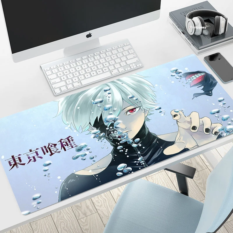 Gaming Mousepads Mousepad Tokyo Ghoul Anime Kaneiki Large Mouse Mat Big Desk Pads Non Slip Rubber 6 - Tokyo Ghoul Store