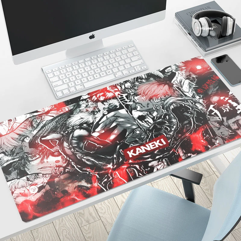 Gaming Mousepads Mousepad Tokyo Ghoul Anime Kaneiki Large Mouse Mat Big Desk Pads Non Slip Rubber 8 - Tokyo Ghoul Store