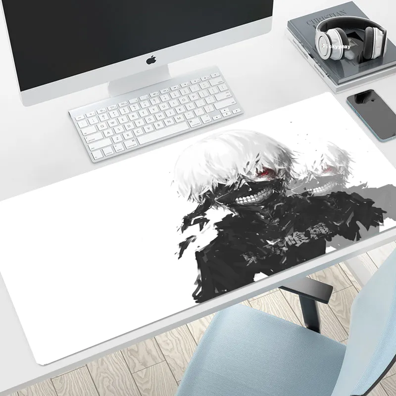 Gaming Mousepads Mousepad Tokyo Ghoul Anime Kaneiki Large Mouse Mat Big Desk Pads Non Slip Rubber 9 - Tokyo Ghoul Store