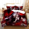 Horror Anime Tokyo Ghoul Print Bedding Set Adult Children Cartoon Duvet Cover Pillowcase Double Queen Large 11 - Tokyo Ghoul Store