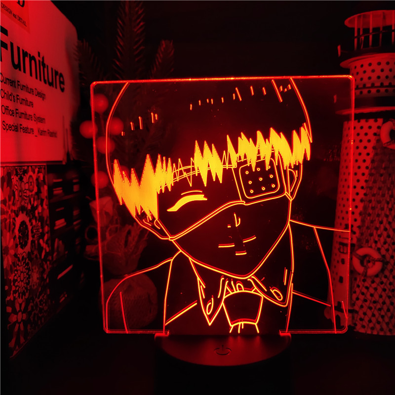 Tokyo Ghoul 3D Lamp Anime Kaneki Ken Juuzou Led Night Light for Kids Bedroom Decoration Nightlight 10 - Tokyo Ghoul Store