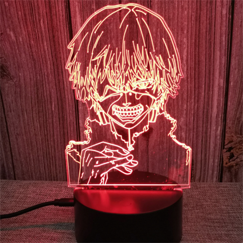 Tokyo Ghoul 3D Lamp Anime Kaneki Ken Juuzou Led Night Light for Kids Bedroom Decoration Nightlight 13 - Tokyo Ghoul Store